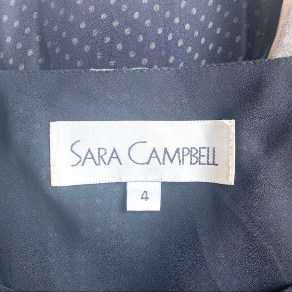 SARA CAMPBELL VINTAGE POLKADOT SILK CHIFFON DRESS - Picture 11 of 15